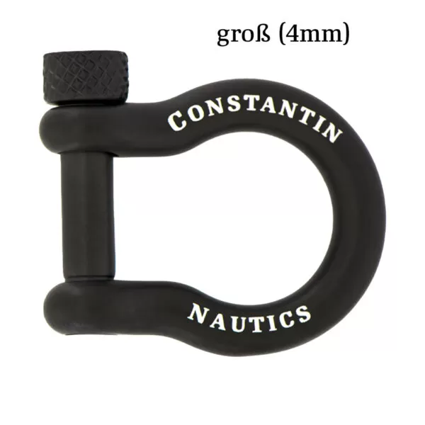 shackle schwarz4mm-600x600 Stainless Steel Shackle Clasp 4 mm - large (black), fits all bracelets with 4 mm clasp - 4mm Black Shackle - Image 1