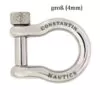 Stainless Steel Shackle Clasp 4 mm - large (silver), fits all bracelets with 4 mm clasp - 4mm Silver Shackle