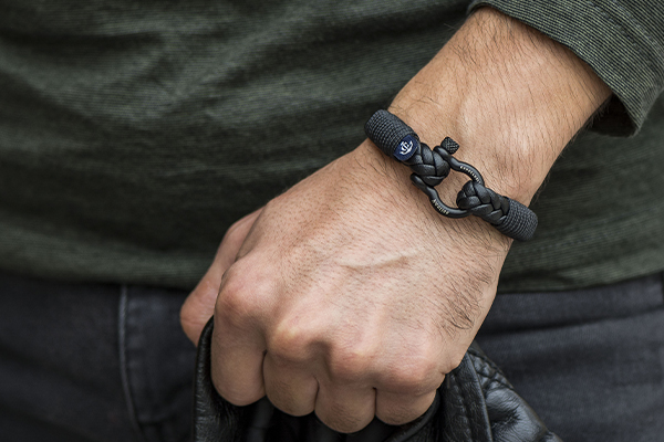 New Mens PU Leather Four Bracelets Adjustable Wristband Braided Rope Wrap 1  Set | eBay